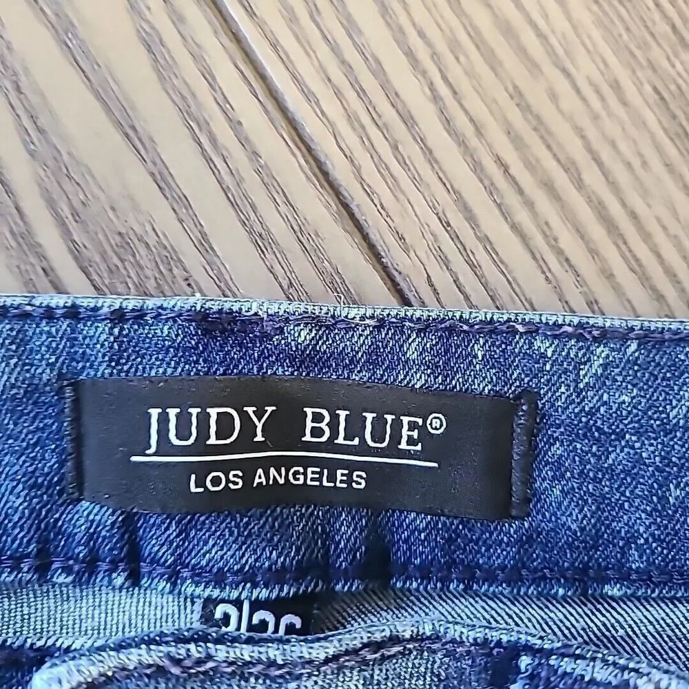 Judy Blue Relaxed Fit Jeans‎ 26 Blue Medium Wash Speckled Mid Rise Ankle Denim - Picture 7 of 9